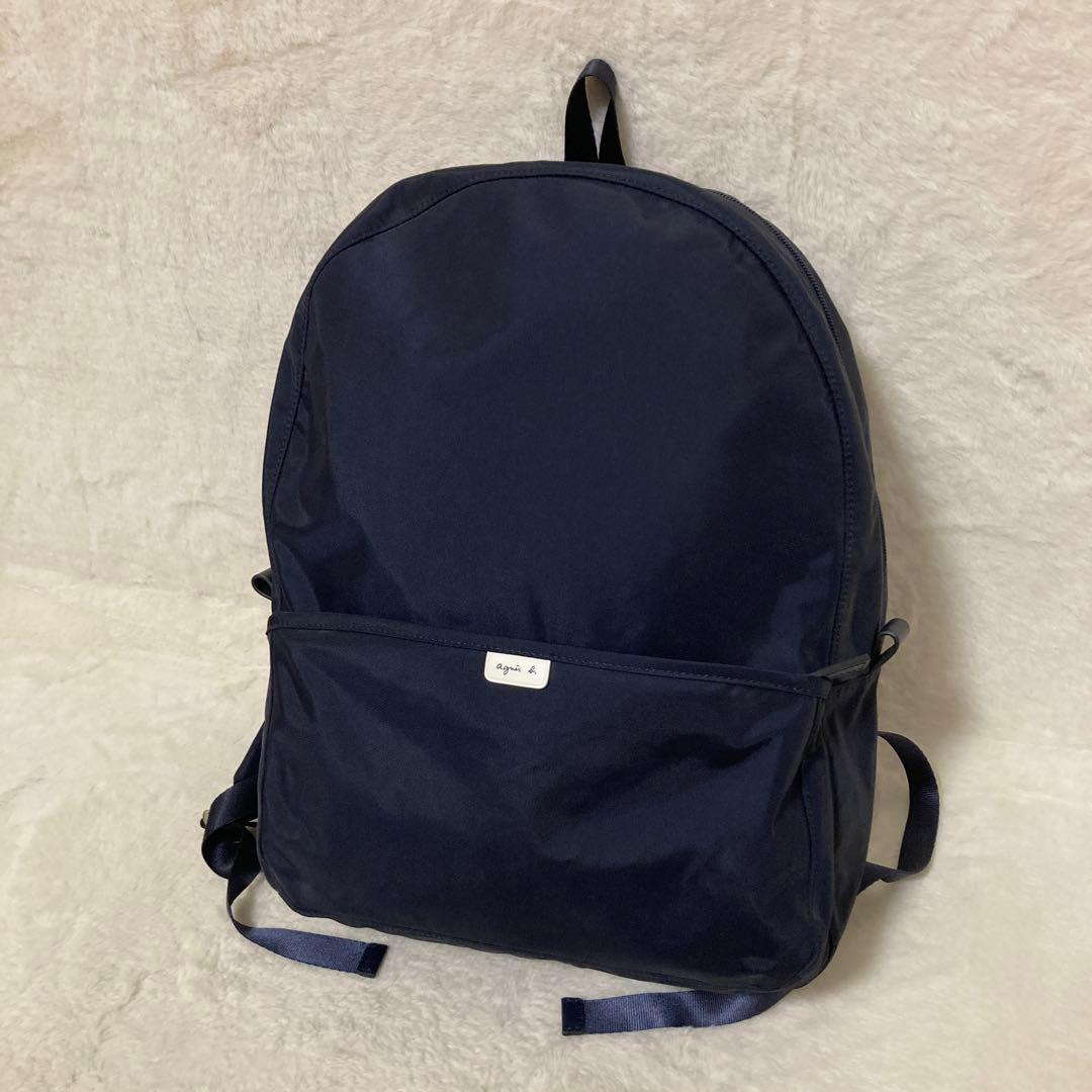 極美品 agnes b. アニエスベー リュック バックパック ネイビー