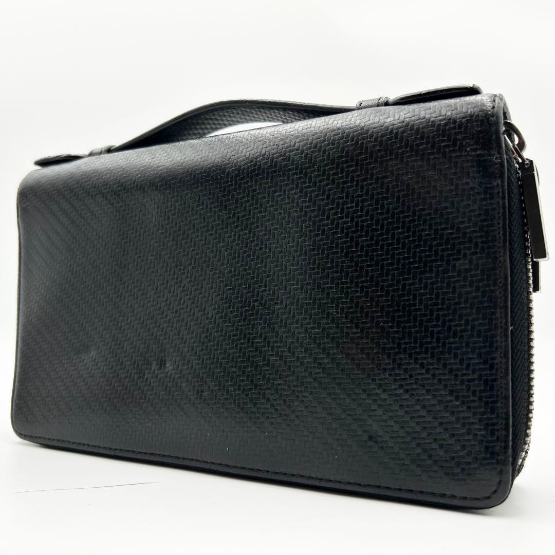 希少✨ ダンヒル シャーシ オーガナイザー ダブルジップ 長財布 ブラック 革