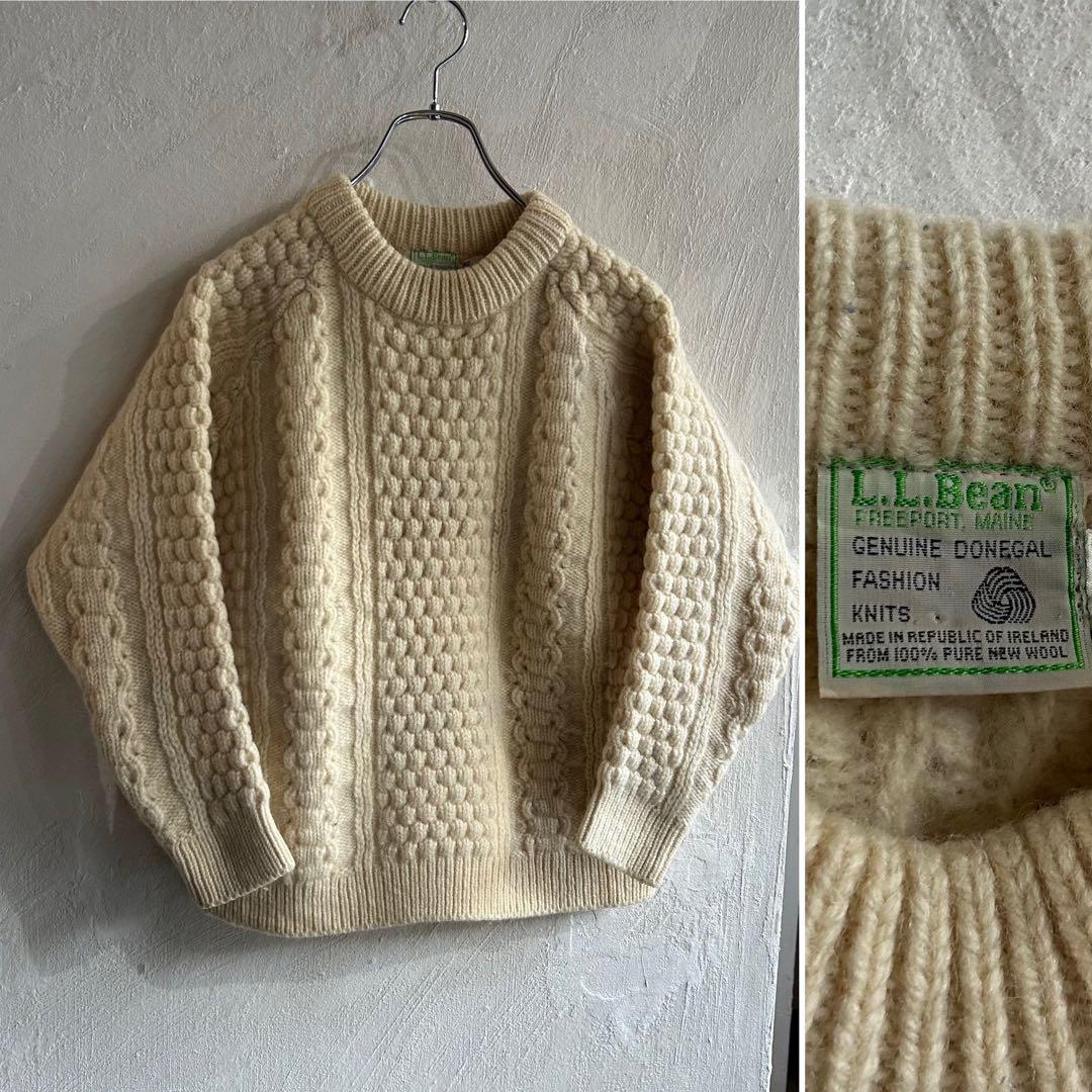 80S アイルランド製 L.L.Bean フィッシャーマンニット エルエルビーン