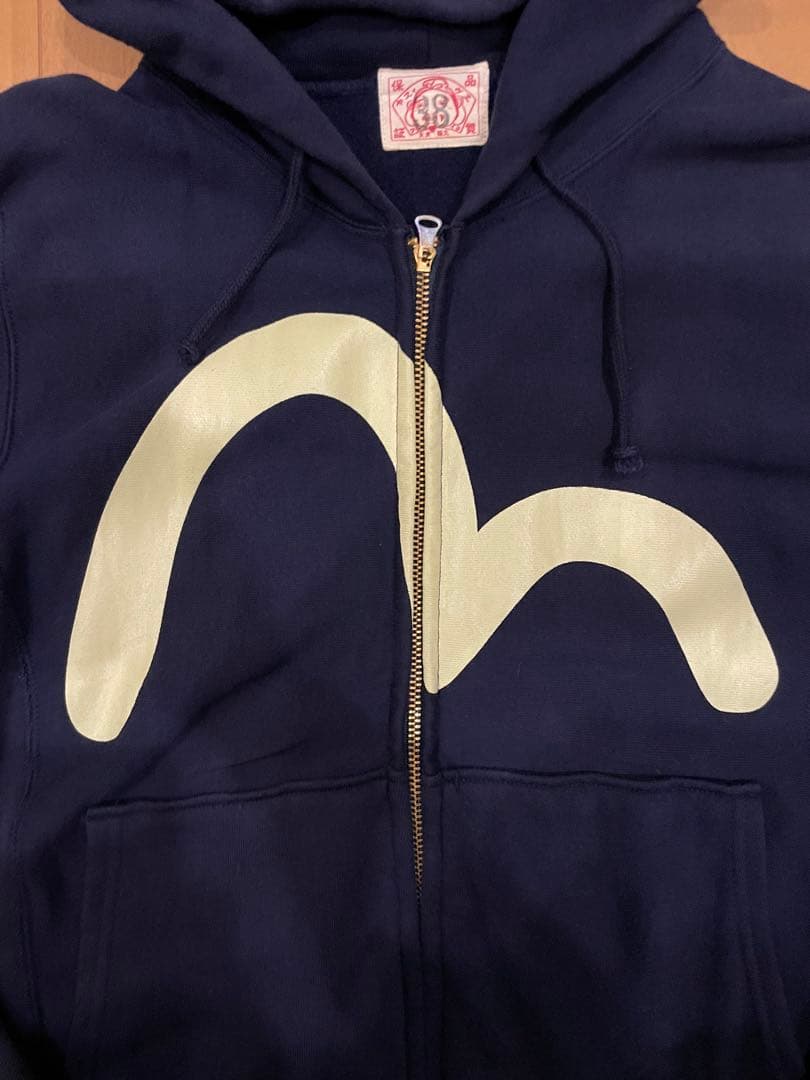 激レア】EVISU ビッグカモメプリント ジップアップパーカー ネイビー