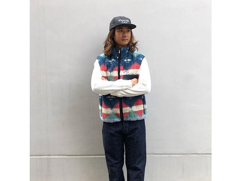 美品 L STANDARD CALIFORNIA リバーシブル フリース ベスト