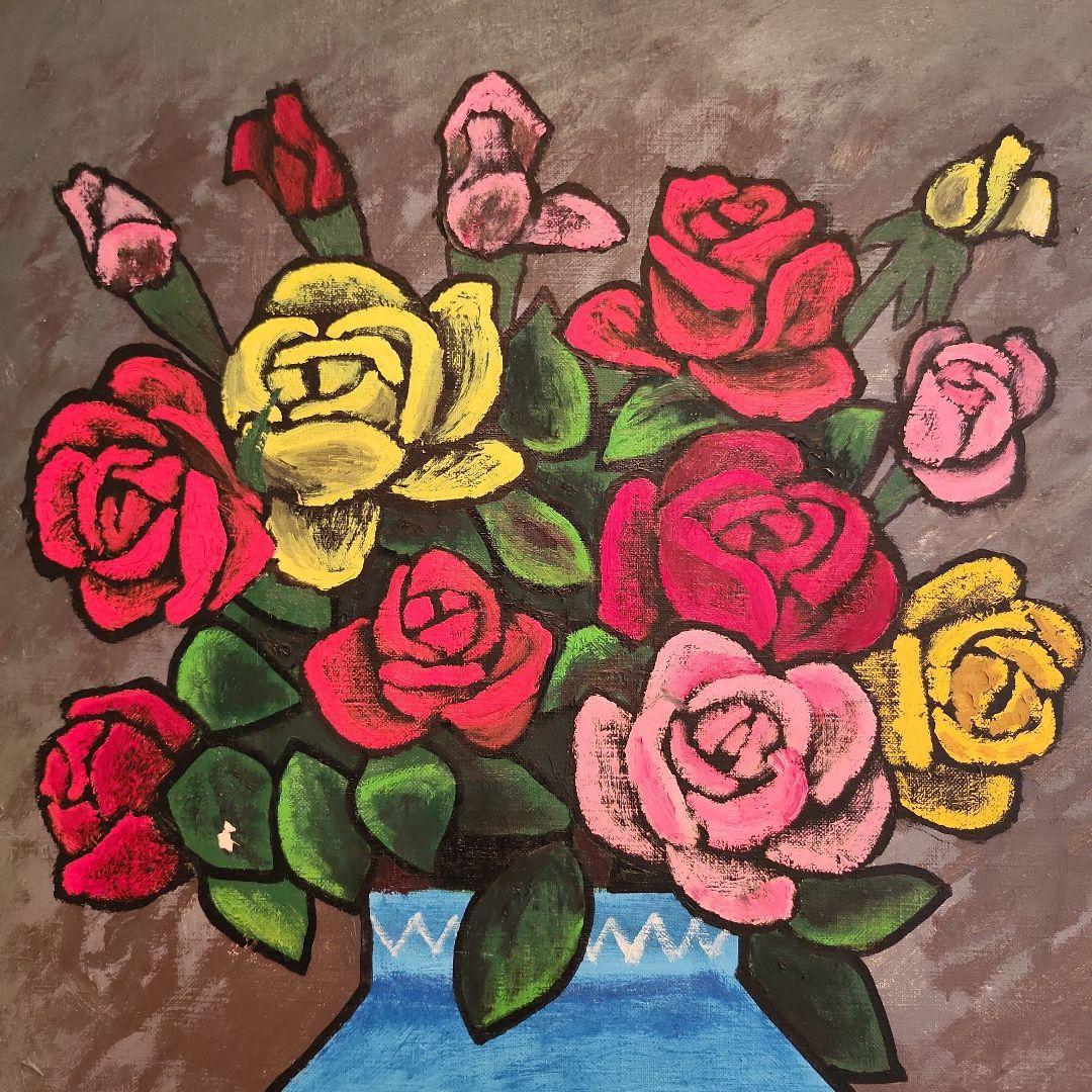 田渕眞兒　油絵　油彩　薔薇シリーズ　花　No.7-10+t+s