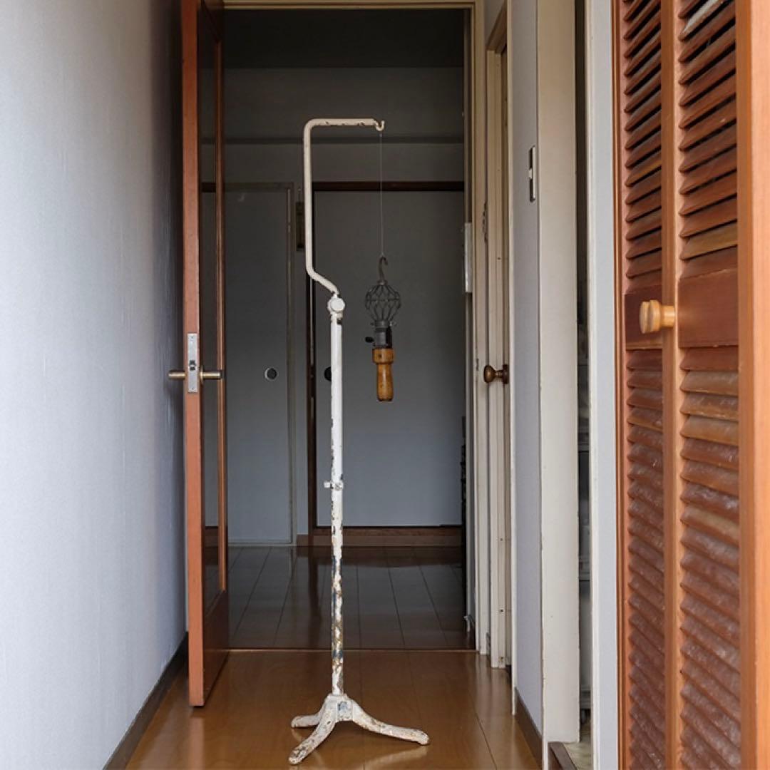 昭和初期 鉄製点滴スタンド 時代物　店舗什器
