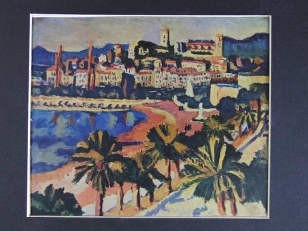 梅原龍三郎、【カンヌ港】、希少な大判額装用画集より、美品、日本人画家