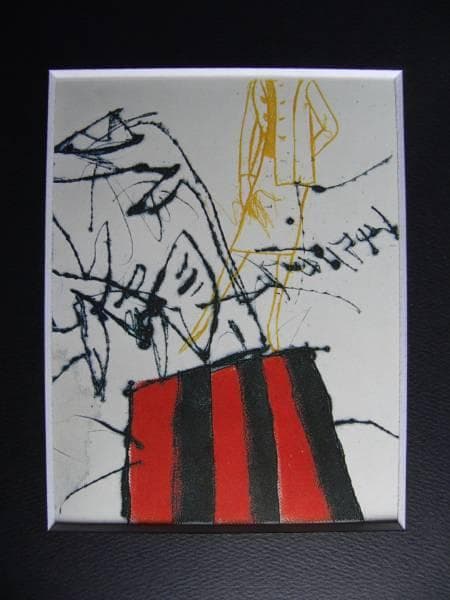 池田 満寿夫、机の上の天使、希少な額装用画集より、美品、新品額装付