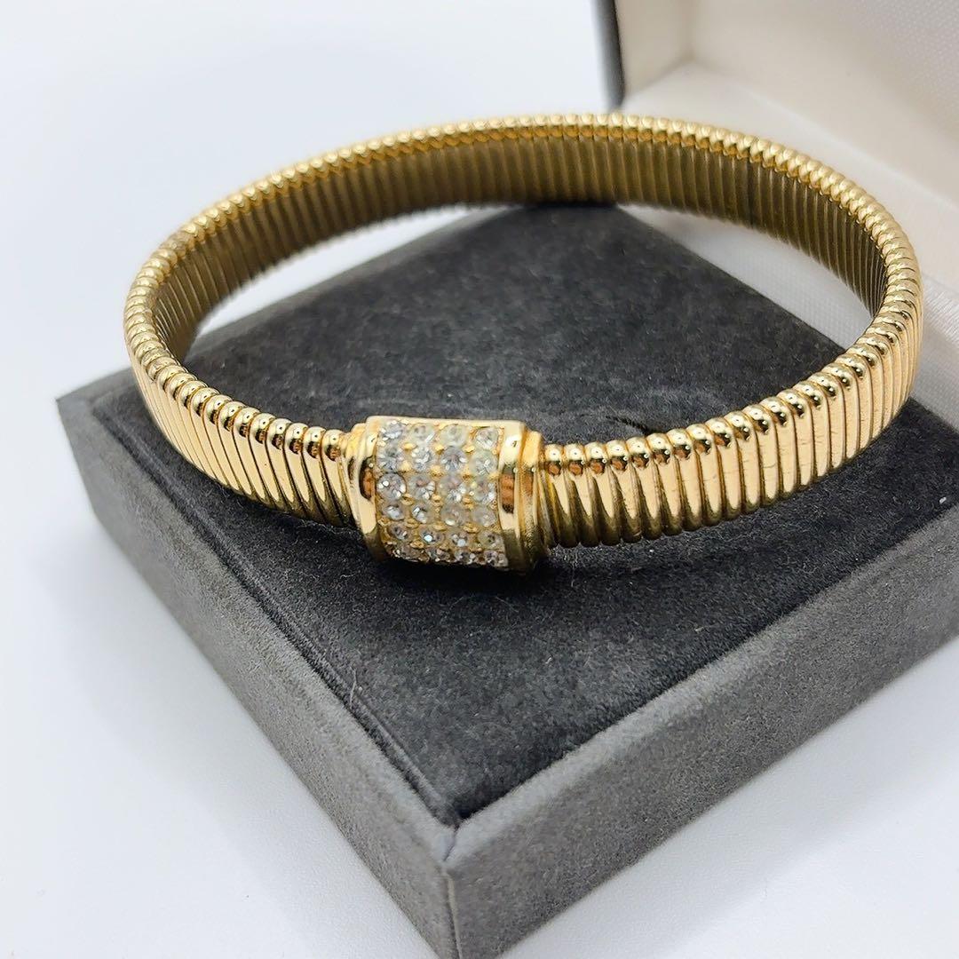 美品✨ディオール DIOR ブレスレット スネークチェーン ラインストーン