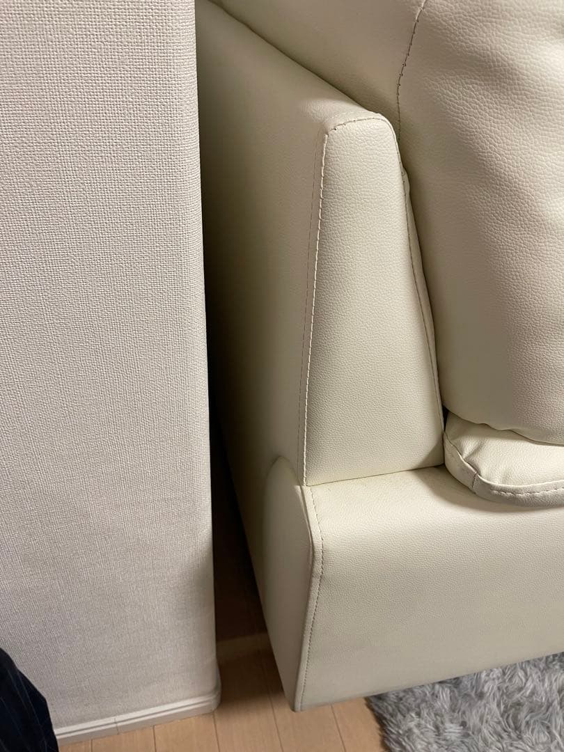 ニトリ 傷・汚れに強い合成皮革 2人用ソファ(NシールドIV) アイボリー