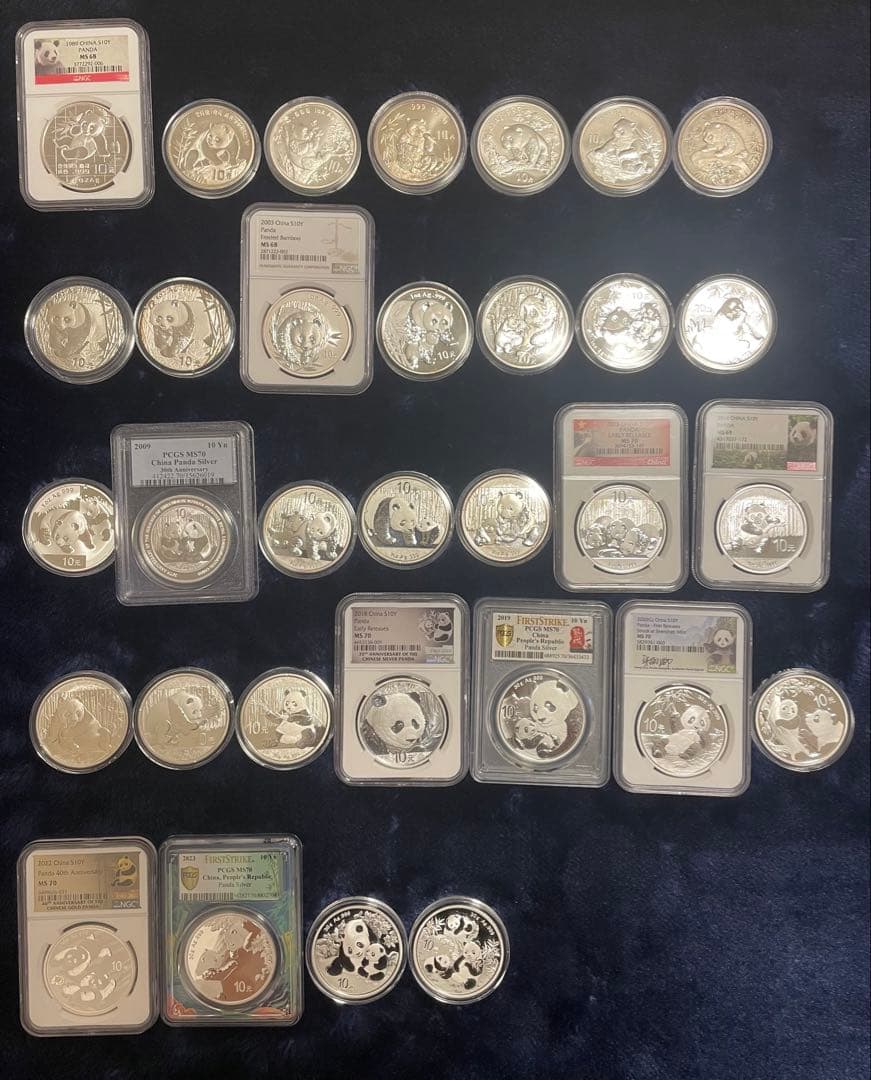 中国 パンダ銀貨 1989年〜 32枚まとめて 1オンス 純銀 PCGS NGC