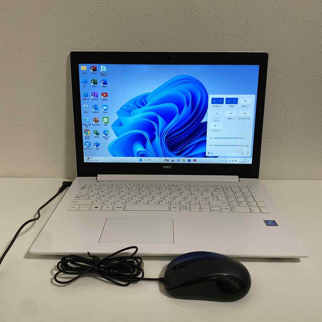 Y92 NECノートパソコンSSDメモリ8G高速 Windows11オフィス付き