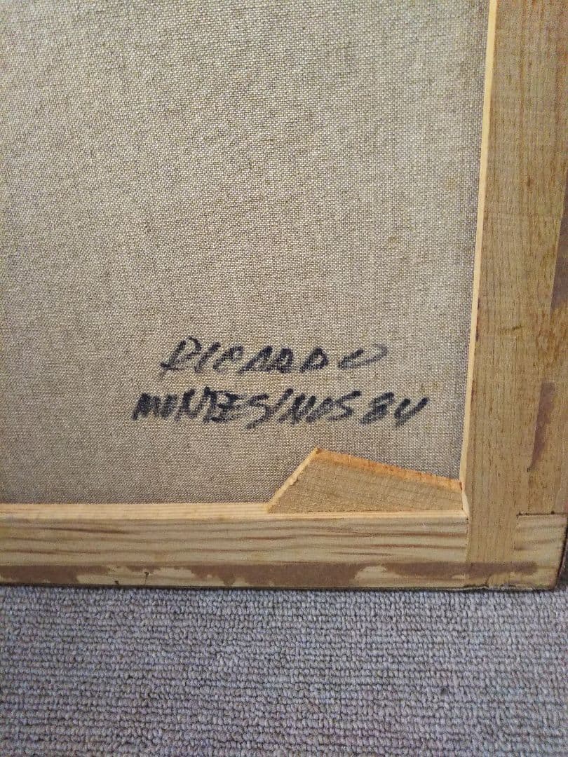 リカルド・モンテシノス 【 パレハの行列】スペイン 油彩 署名有 1984