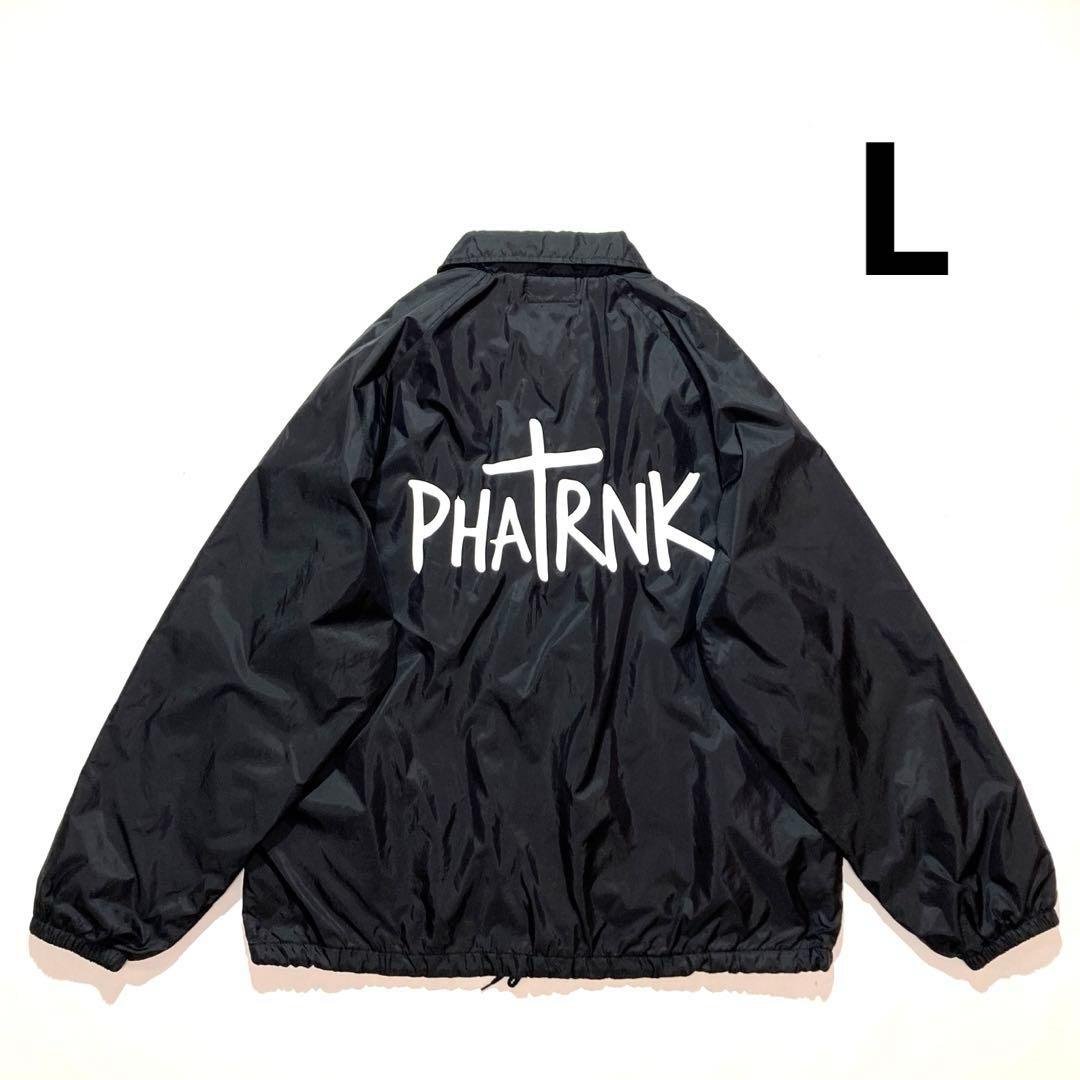 PHATRNK ナイロン コーチジャケット L 黒 白 両面プリント ロゴ - メルカリ