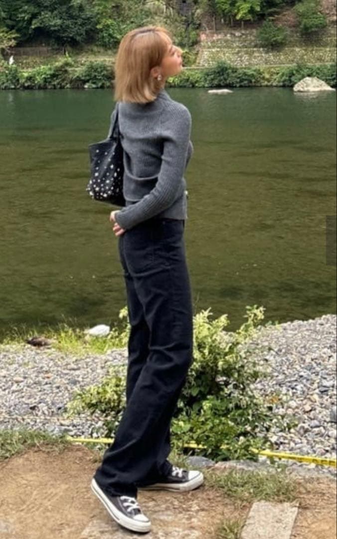 YANUK ボーイズストレート LEA 21 OBK ブラック　黒　ヤヌーク