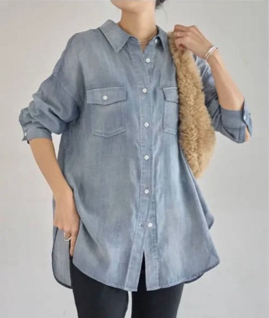 ビアズリーシフォンデニムシャツ