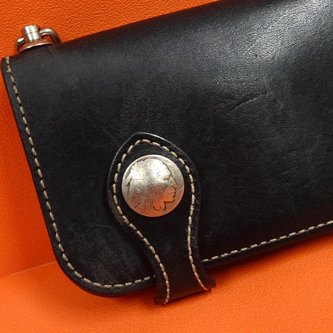 KC's レザーロングウォレット ブラック コンチョ 日本製 - メルカリ