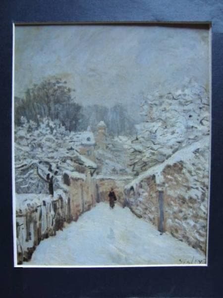 アルフレッド・シスレー、【雪のルーヴシエンヌ】、希少な額装用画集より