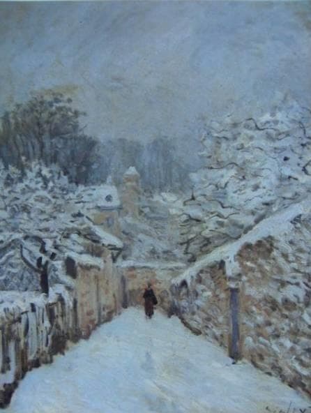 アルフレッド・シスレー、【雪のルーヴシエンヌ】、希少な額装用画集