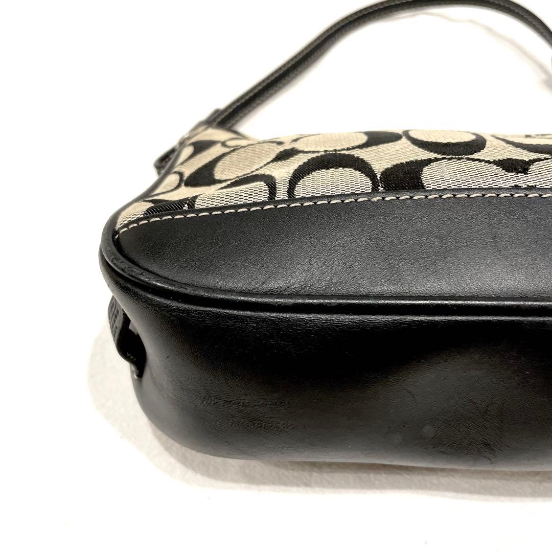 COACH アクセサリーポーチ キャンバス 黒 シグネチャー 6094 - メルカリ