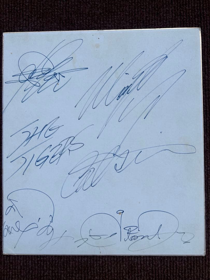 タイガース直筆サイン色紙／沢田研二・森本太郎・岸部修三・加橋かつみ・瞳みのる ザ・タイガース オリジナルメンバー 昔(1967〜1969)→現在(2013