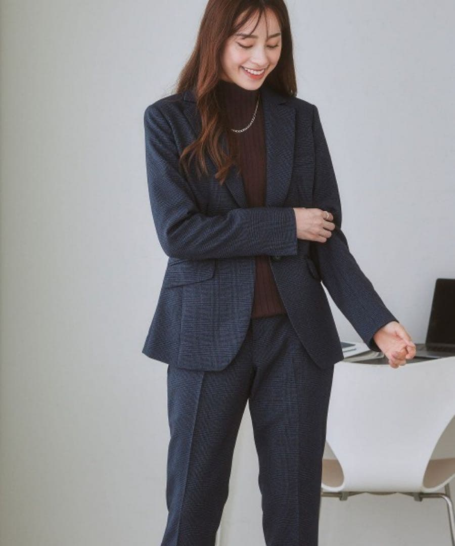 nissen ニッセン 7days パンツスーツ 7号 秋冬 ウール調