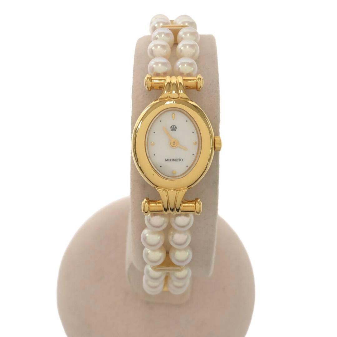 ミキモト パール ブレスレット 腕時計 JAL限定 シェル文字盤 稼働品