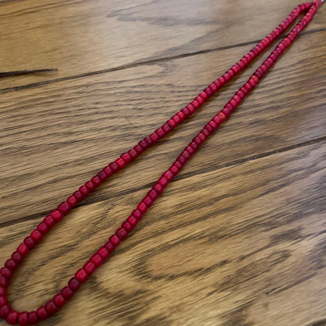 KMY様専用】ホワイトハーツアンティークビーズ極上血赤粒揃い5ミリ