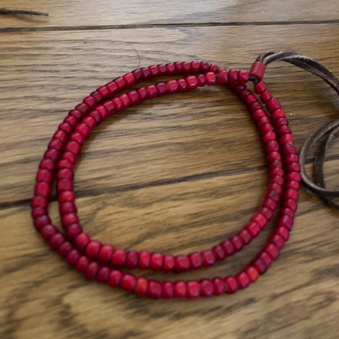 KMY様専用】ホワイトハーツアンティークビーズ極上血赤粒揃い5ミリ