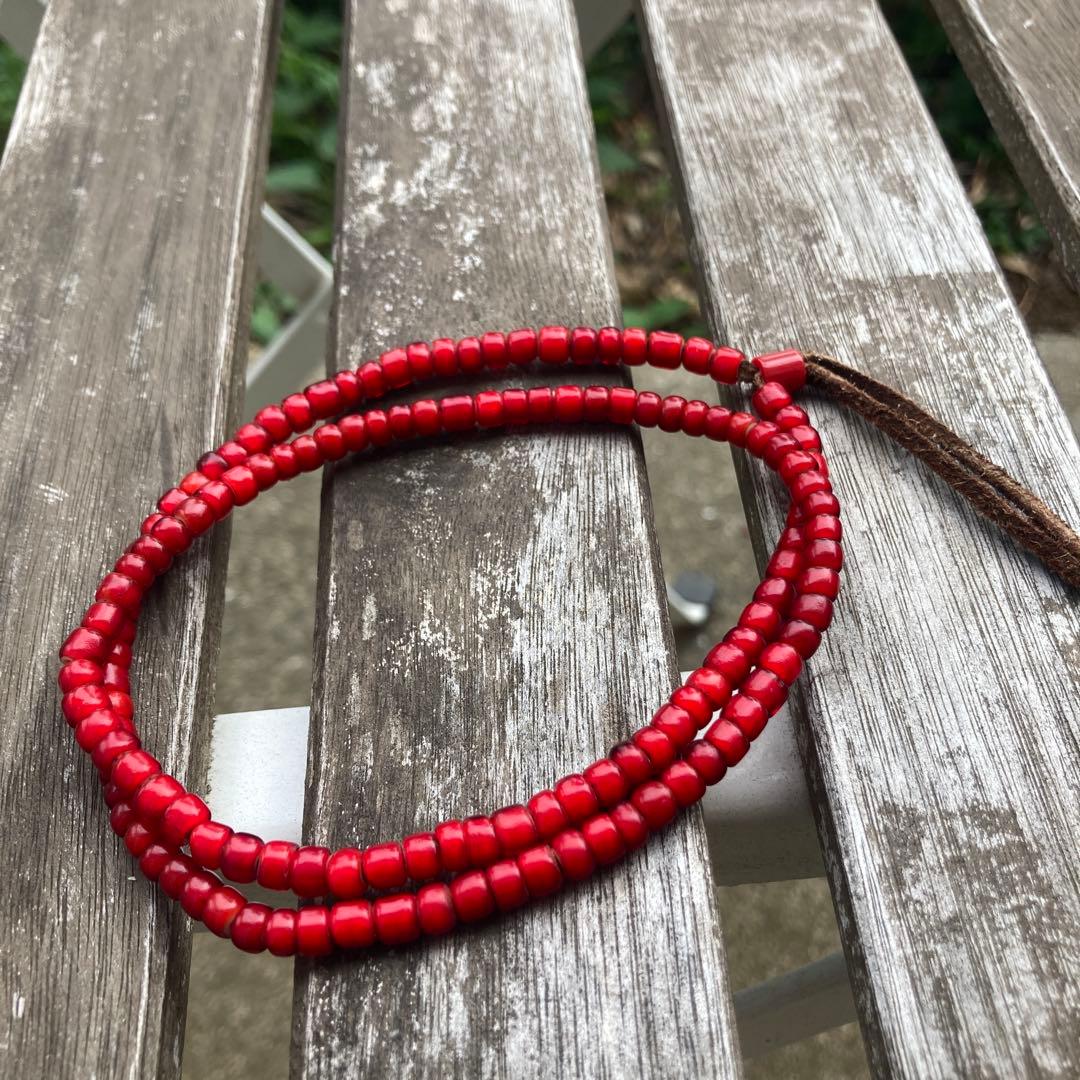 KMY様専用】ホワイトハーツアンティークビーズ極上血赤粒揃い5ミリ