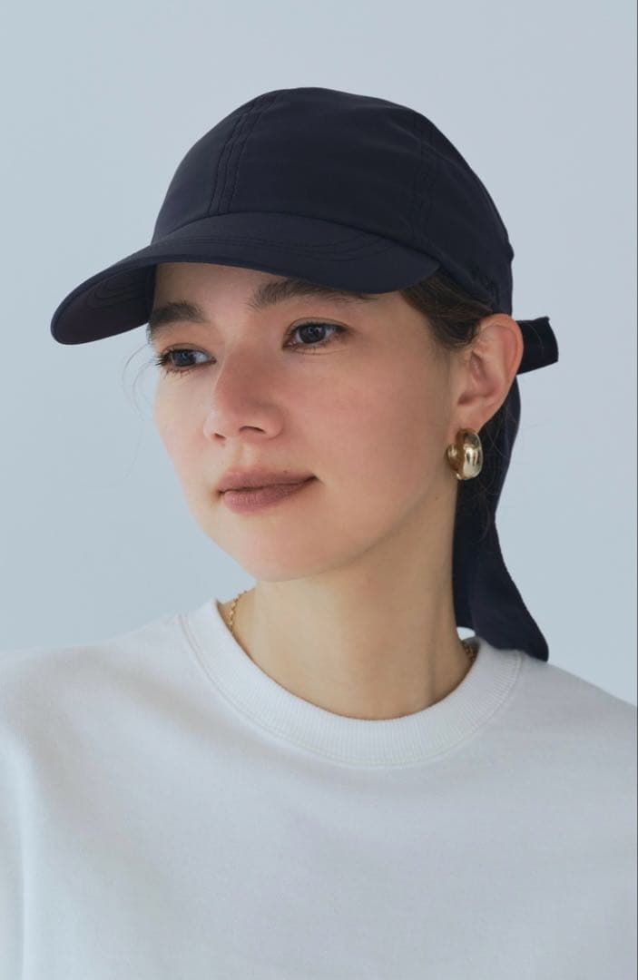 【新品未使用】yori ヨリUV日よけ付きリボンキャップ