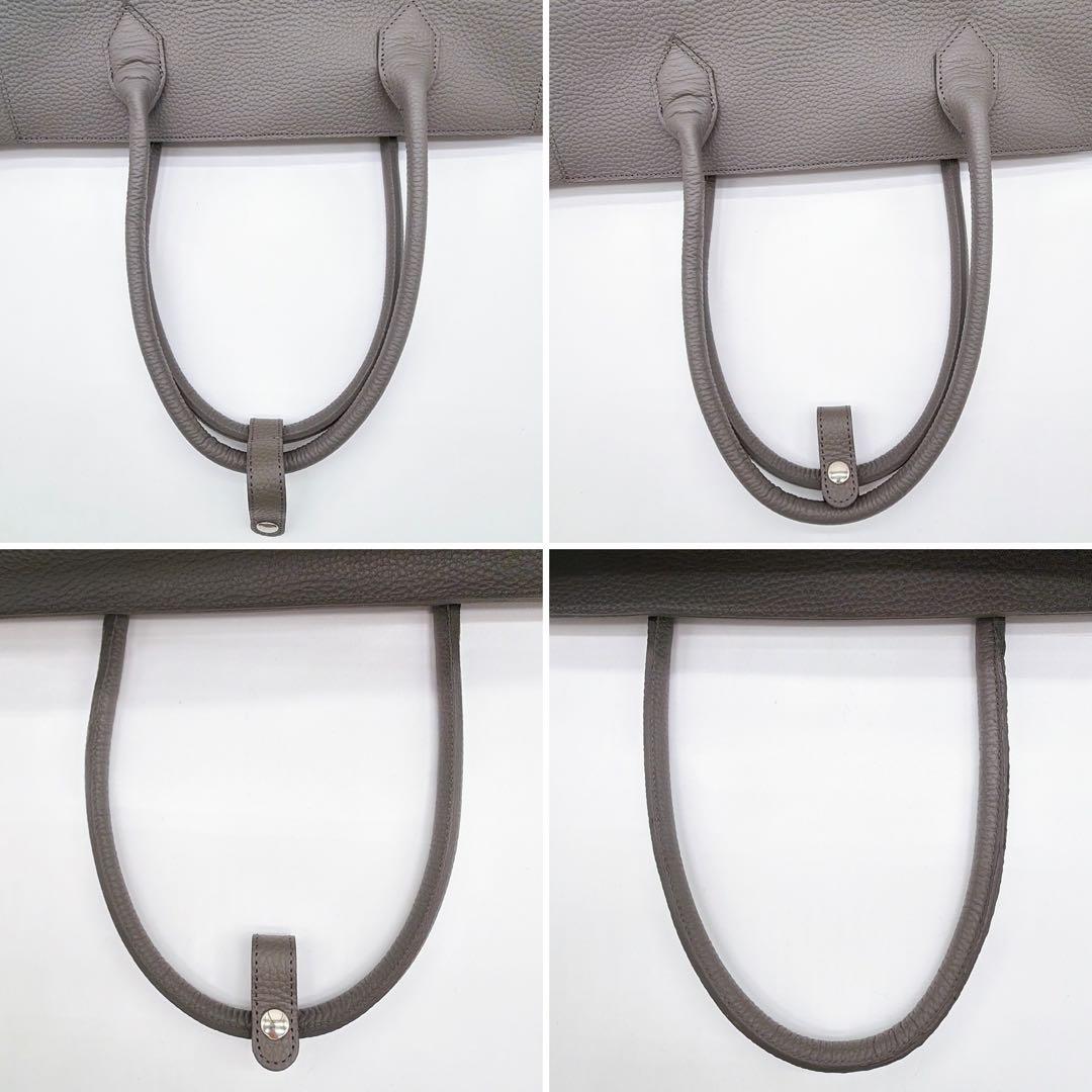 極美品【ユナイテッドアローズ】レザートートバッグ シボ革 大容量 zip