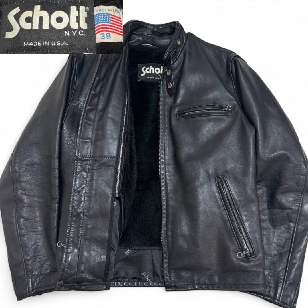 Schott ブラックレザー シングルライダースジャケット 38 楽天市場】schott ライダース シングル 38の通販