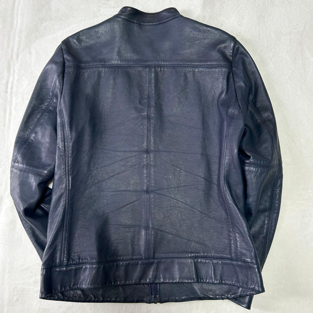 美品バーニーズニューヨーク 羊革 レザー シングルライダース