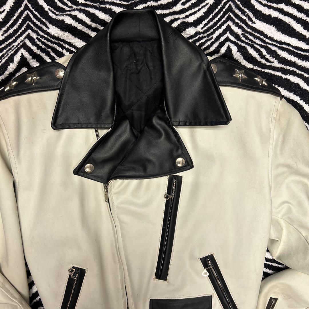 ビンテージ 50s 白黒 ライダース ジャケット vintage ロカビリー