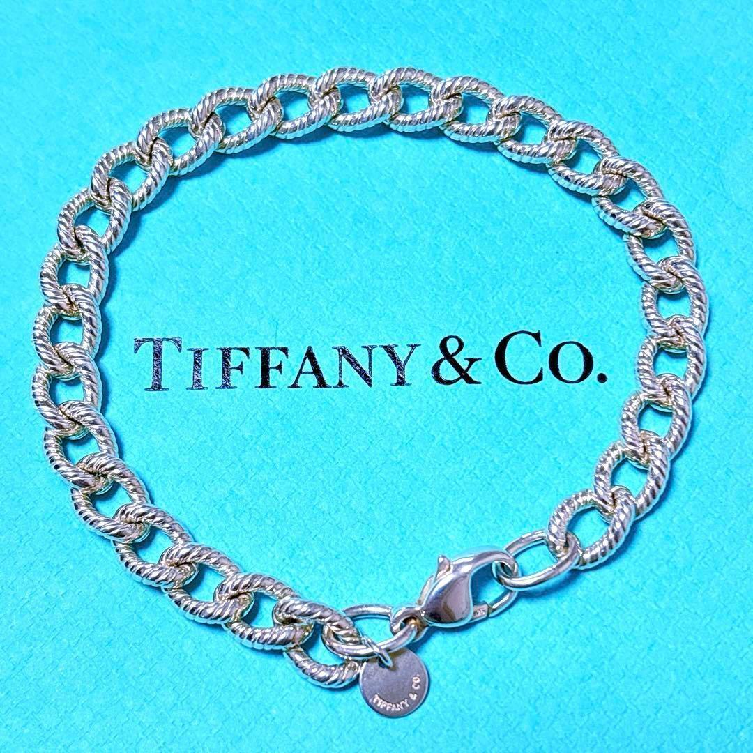 【極美品】19cm ティファニー ツイストロープ リンク ブレスレット 925