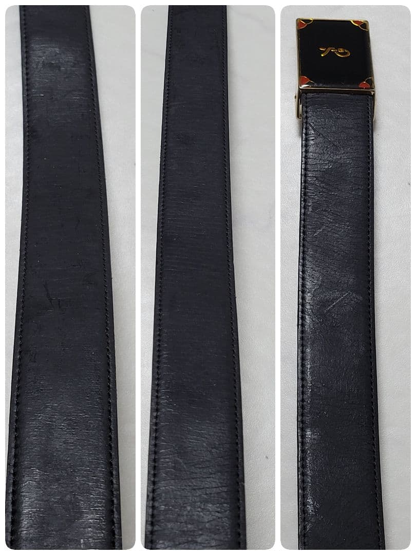 正規品】BALENCIAGA レザーベルト 黒 伊製 ゴールド金具 - メルカリ