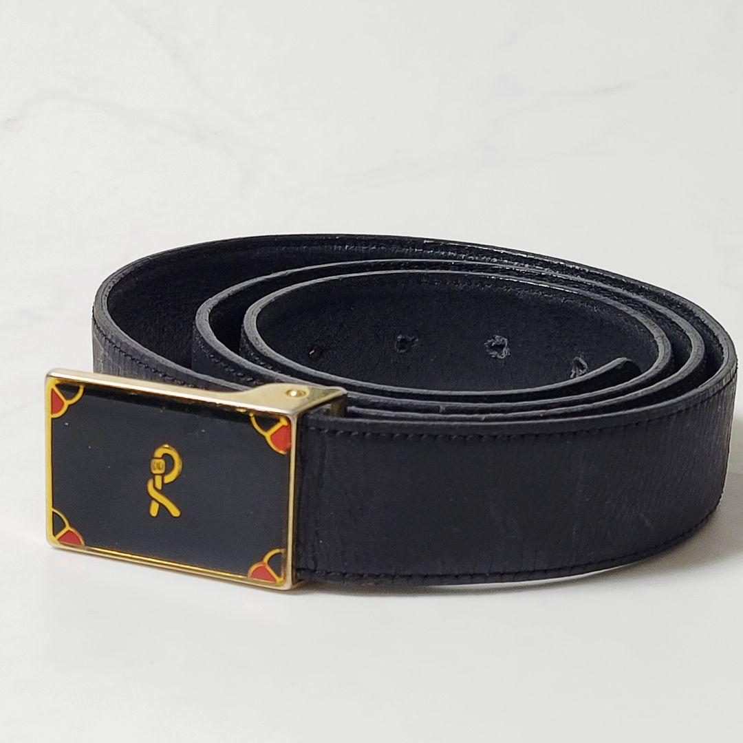 正規品】BALENCIAGA レザーベルト 黒 伊製 ゴールド金具 - メルカリ