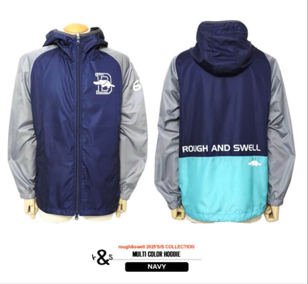 ラフアンドスウェル ウィンドブレーカー 撥水 防風 ネイビー XL
