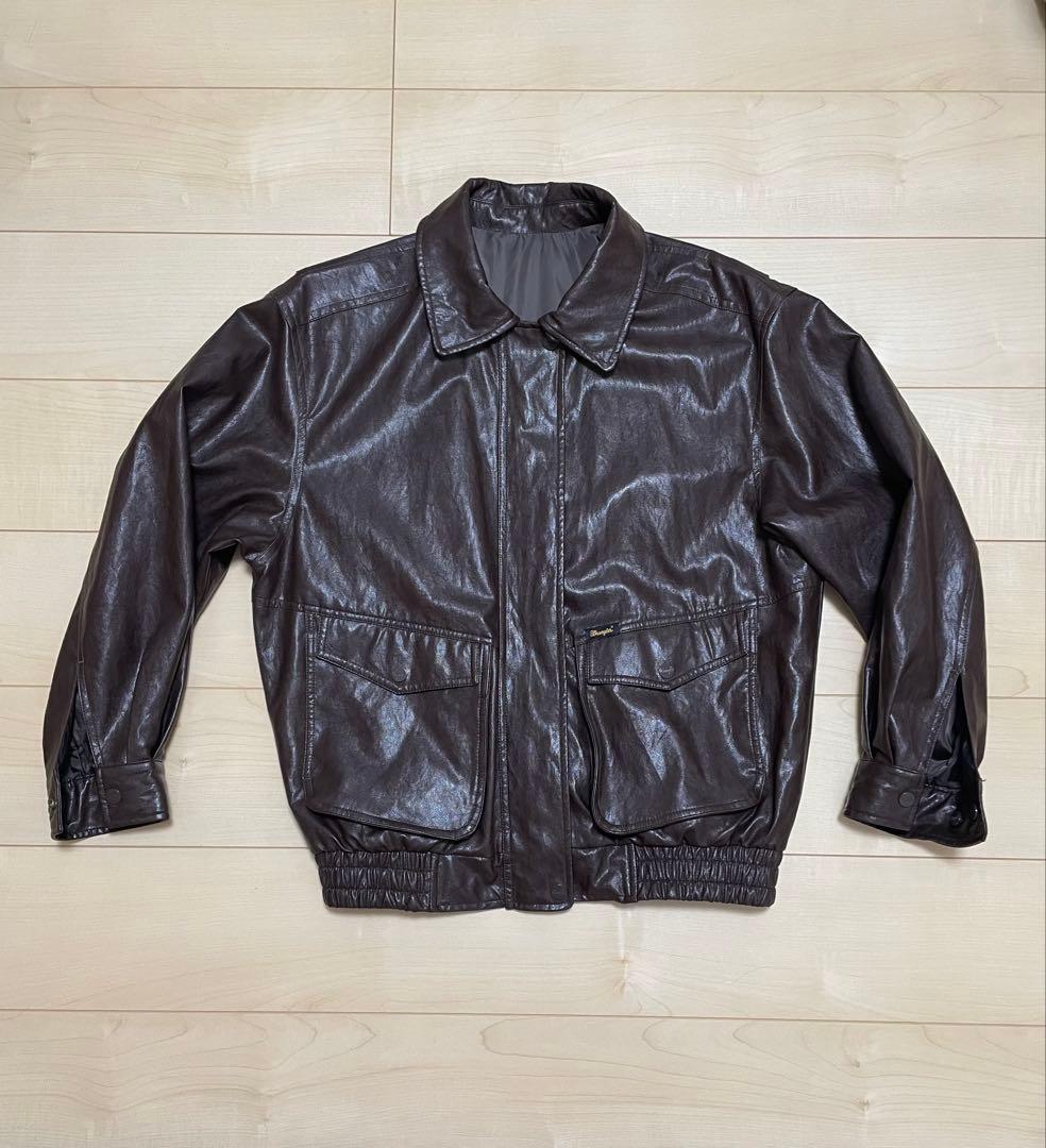 Wrangler リバーシブル エコ レザージャケット brown