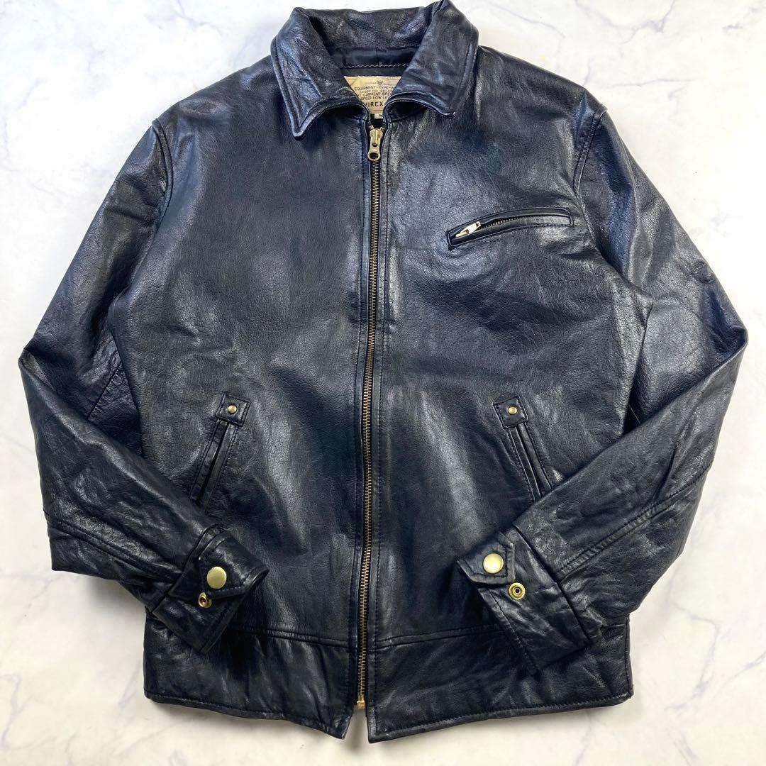 AVIREX レザージャケット 黒 ライダース シングル