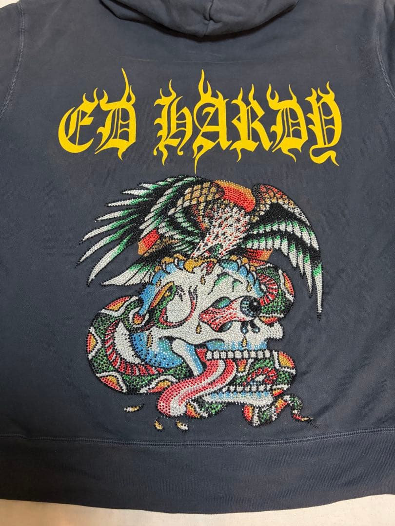 00s Archive Ed Hardy スカル ジップパーカー ライトストーン - メルカリ