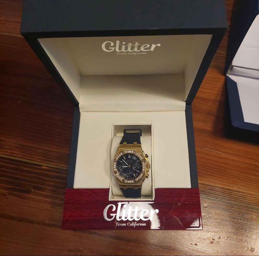 S*様 Glitter 時計 ゴールド/ブラック　グリッター　Hip-hop