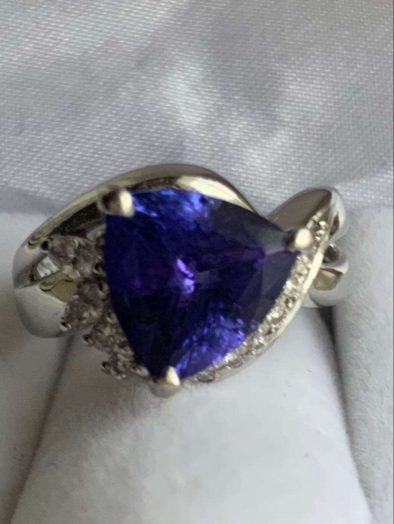 大粒❇️3.650ct！タンザナイト ダイヤ計0.23ct ptリング 11号❇️