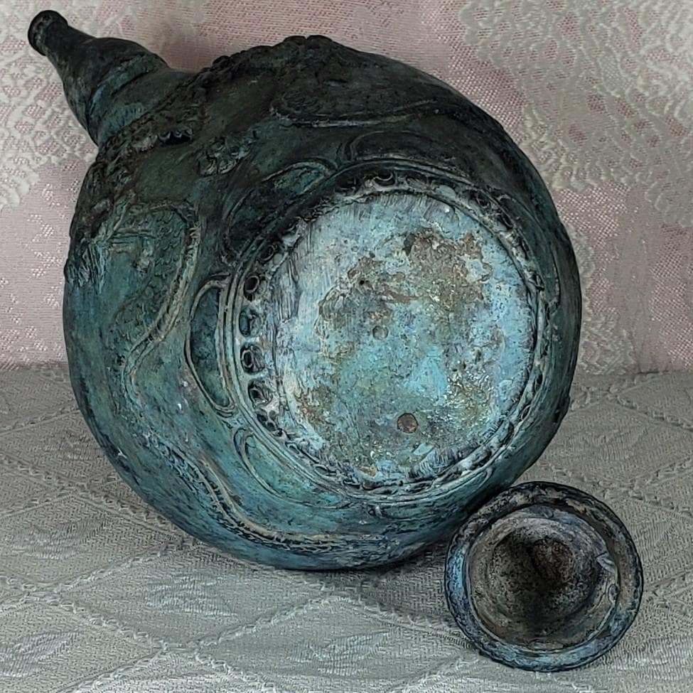 ◇『高麗龍蓋双龍紋青銅浄瓶』 水瓶◇検）仏像 鉄瓶 新羅仏 高麗仏