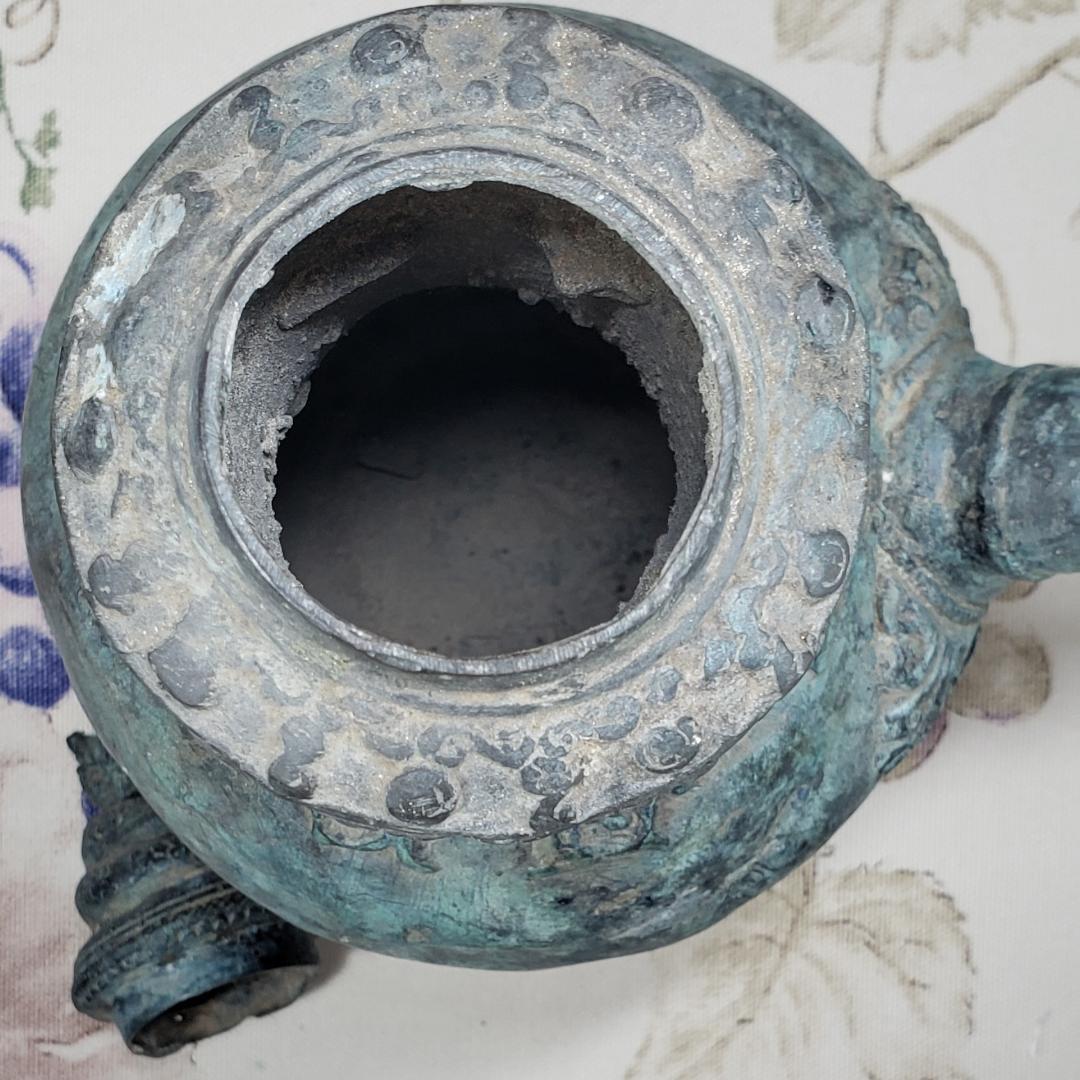 ◇『高麗龍蓋双龍紋青銅浄瓶』 水瓶◇検）仏像 鉄瓶 新羅仏 高麗仏