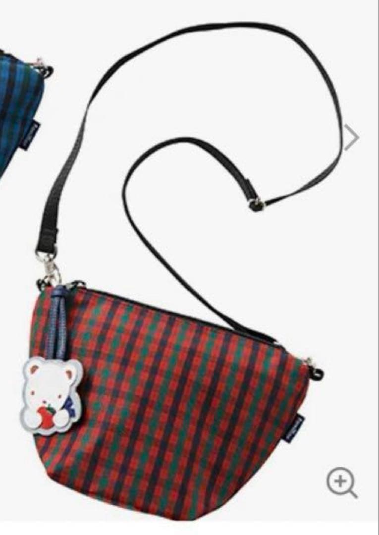 ご決定済未使用　ファミリア　ポシェット　舟形　赤チェック