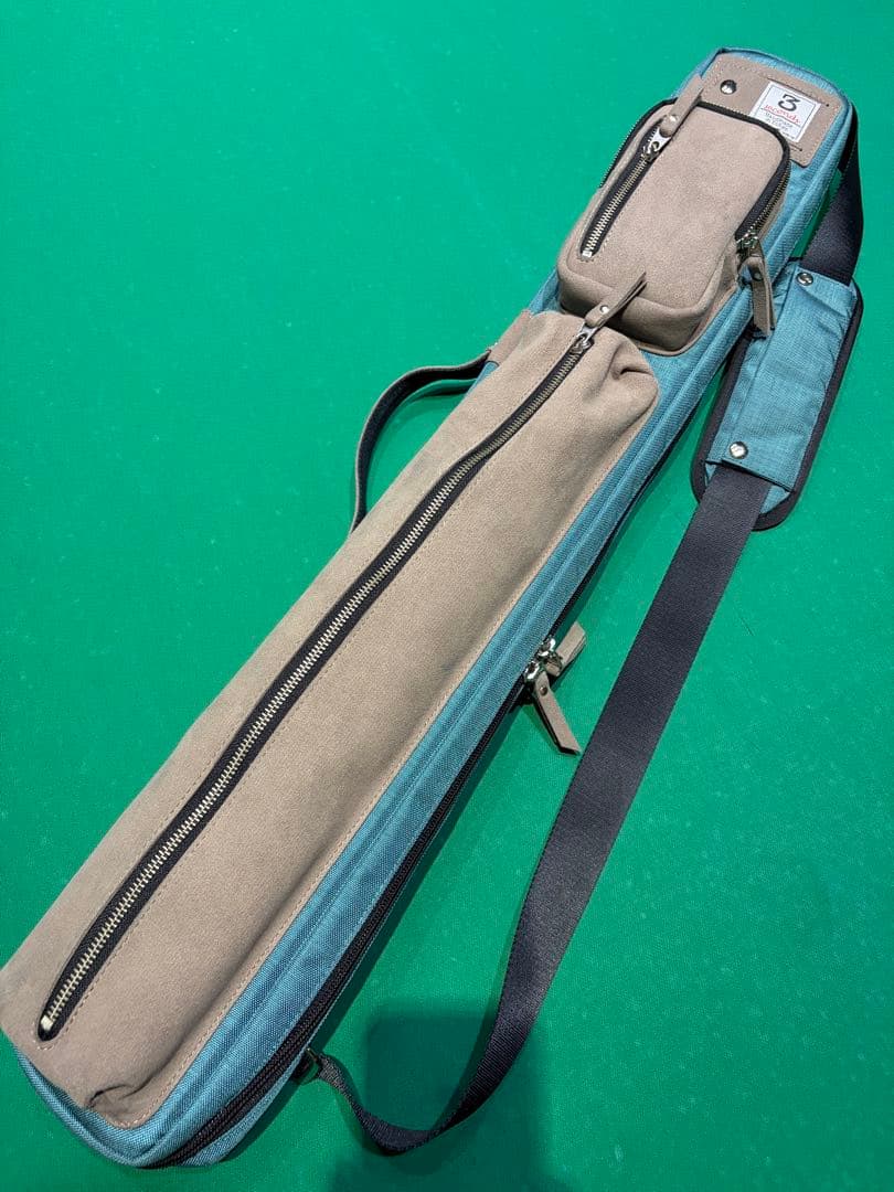 【美品】3seconds キューケース 2バット4シャフト 3seconds 【スリーセカンズ】 キューケース ブラック×オレンジ 3バット