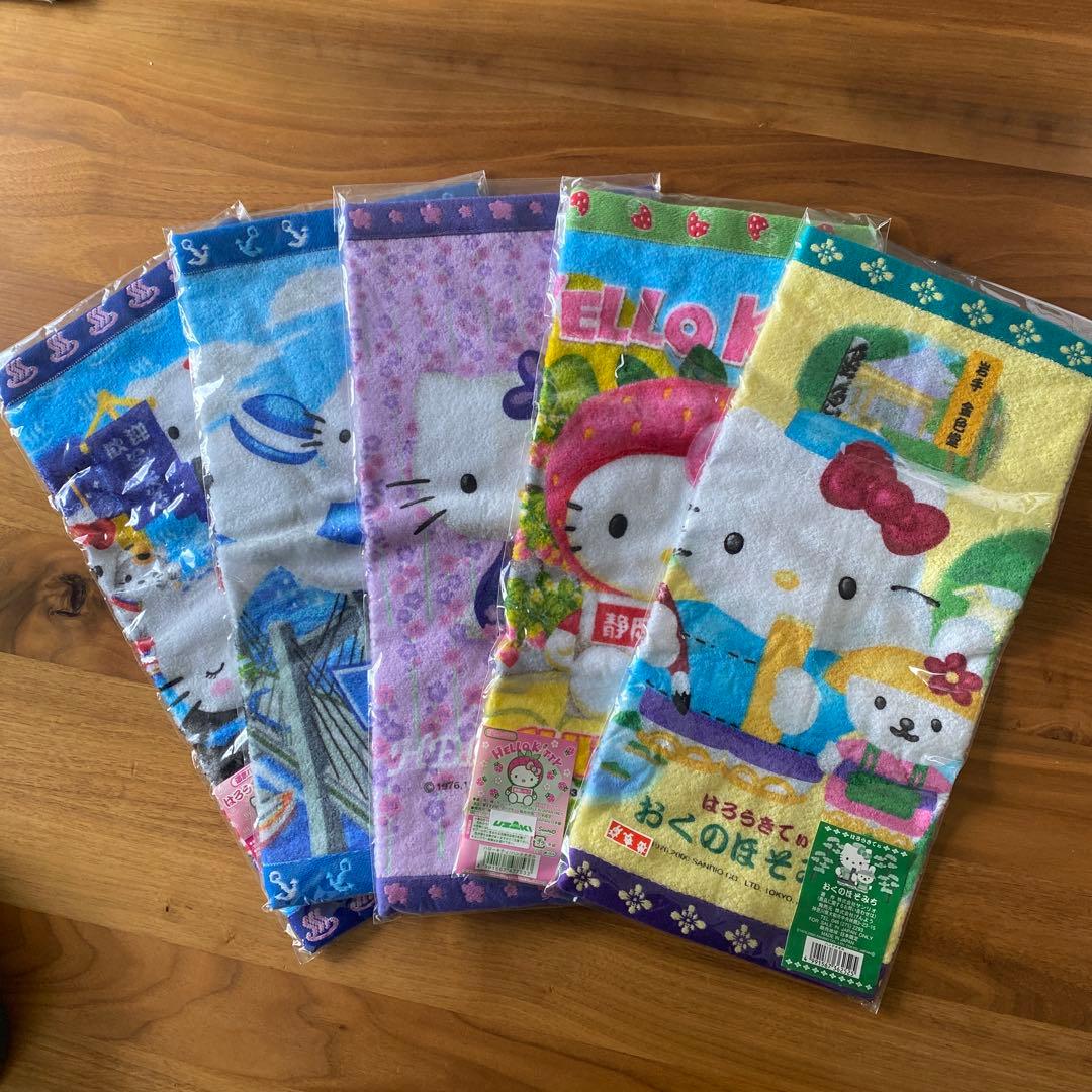 【超レア】ハローキティ　ご当地　ハンドタオル5枚　1998年〜2003年