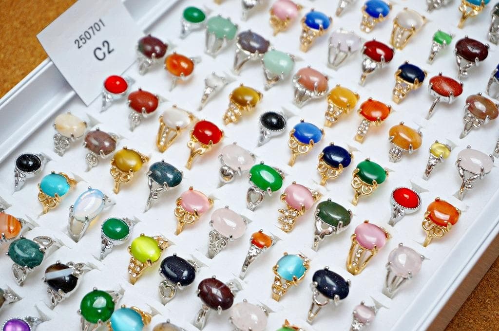 [48] 天然石 ファッションリング 100点 指輪 Nz12-250701C2