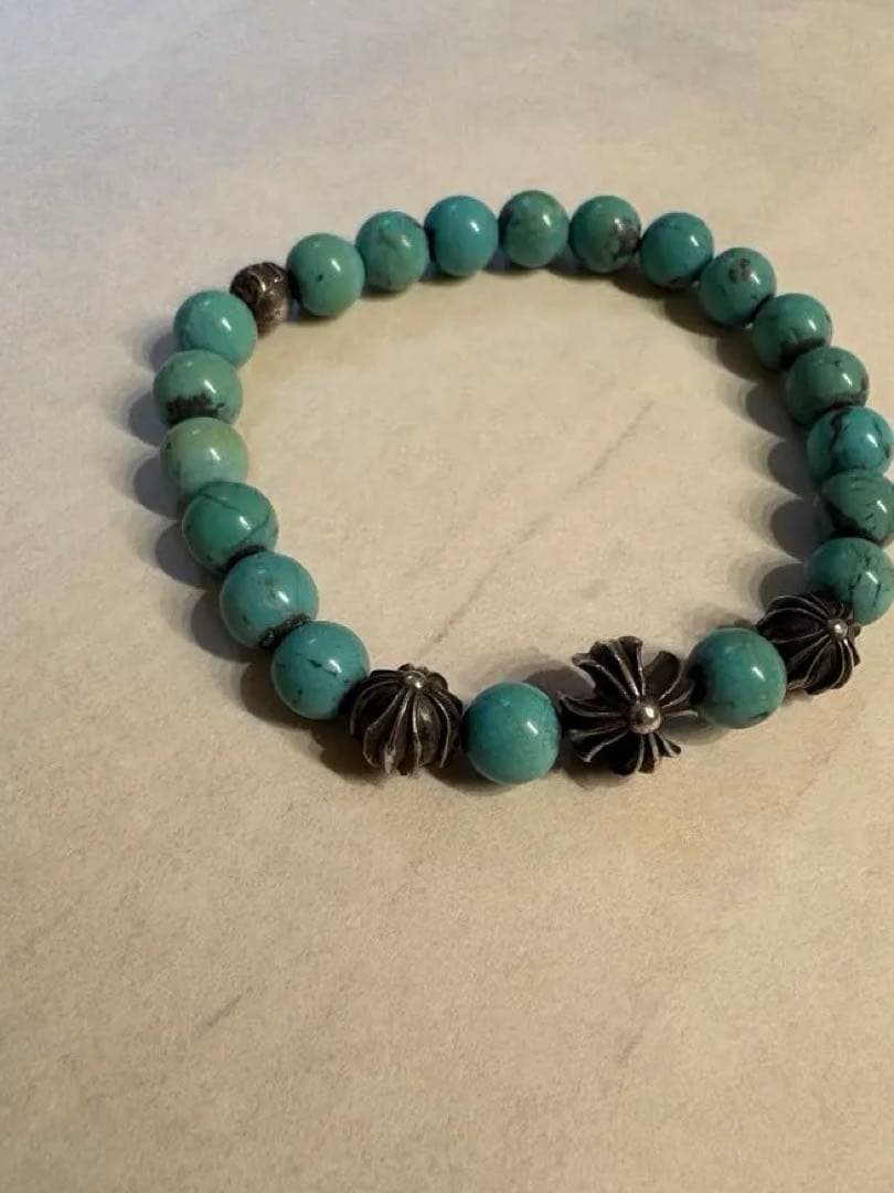 クロムハーツ ビーズブレスレット　ターコイズ