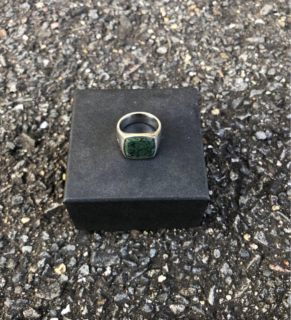 TOMWOOD グリーンマーブル　リング　58（18号相当）