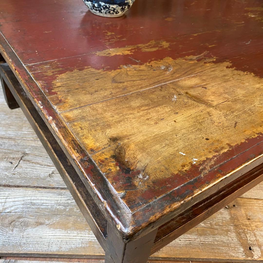 中国アンティークビンテージ年代物木製ローテーブル飾り台ディスプレイ